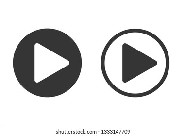 Play button icon. Vector Illustration.