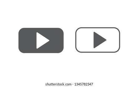 Play button icon. Vector illustration. on white background
