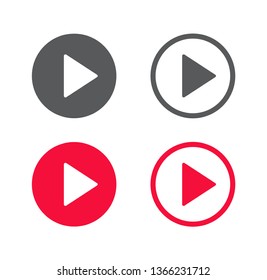 Play button icon. Vector illustration. on white background