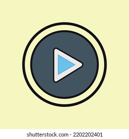 play button icon, play icon, vector illustration
