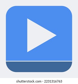 Ilustración vectorial de icono de botón Reproducir. Vector de icono de vídeo. Vector de cámara de vídeo. Símbolo del jugador. Signo de estilo lineal para concepto móvil y diseño web. Ilustración del logotipo del símbolo de vídeo. 