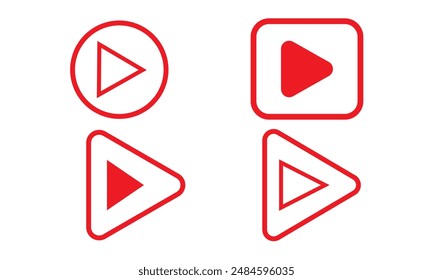 Play button icon. Vector illustration. on white background