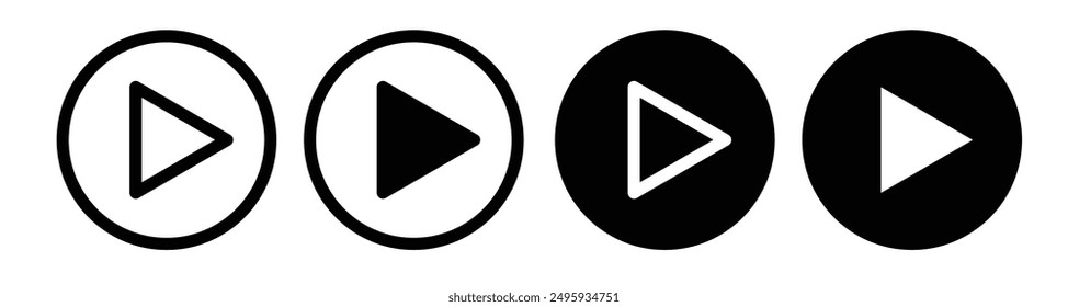 Play button icon vector illustration. Play Icon for Graphic Design. Play button vector icon.
