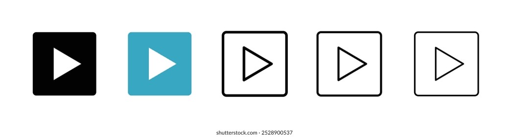 Play button icon vector illustration set