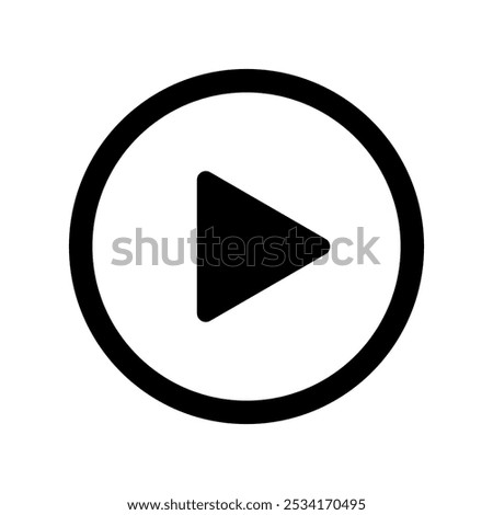 PLAY BUTTON ICON VECTOR ILLUSTRATION, PLAY SIGN ISOLATED, VIDEO SYMBOL, PLAY ICON SET, BLACK PLAY WEB ICON.