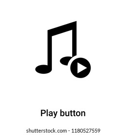 Play button icon vector isolated on white background, logo concept of Play button sign on transparent background, filled black symbol