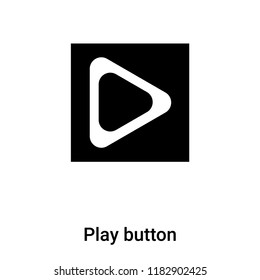 Play button icon vector isolated on white background, logo concept of Play button sign on transparent background, filled black symbol