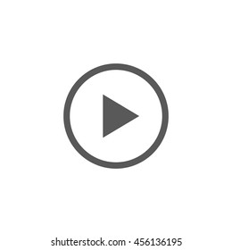 Play button icon vector isolated on white background