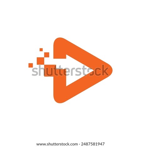 Play button icon vector Logo template design