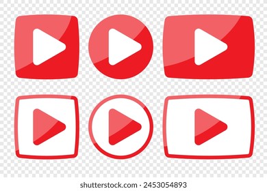 Play button icon vector. Music video start sign