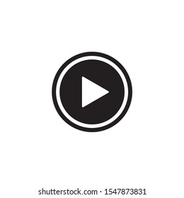 Play button icon vector on white background