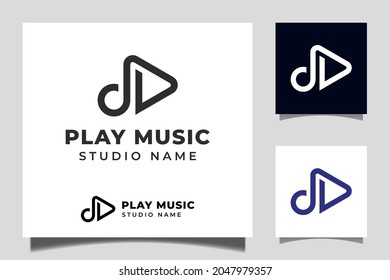 play button icon vector with Pulse music player design for multimedia music studios logo template