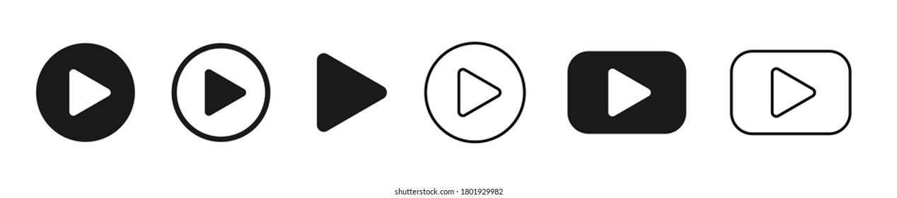 Play button icon vector set
