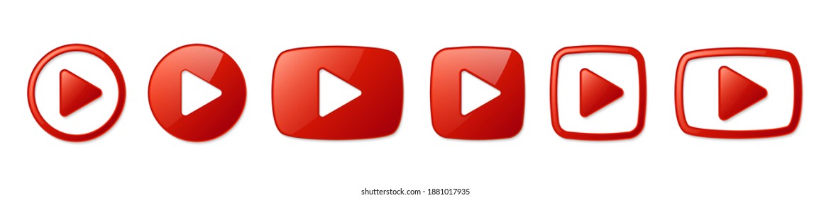 Play button icon vector set