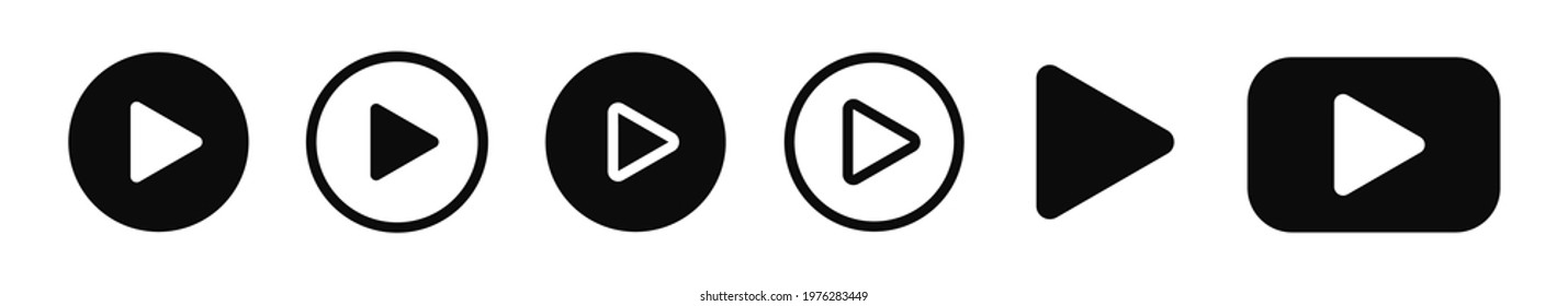 Play button icon vector set