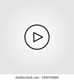 Play button icon vector. Simple sign