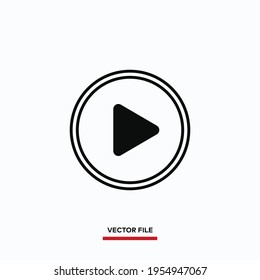 Play button icon vector. Simple play sign