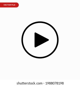 Play button icon vector. Simple play sign