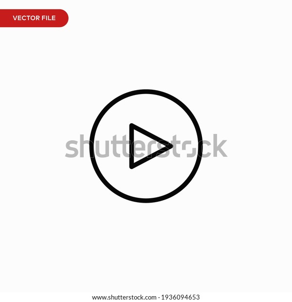 Play button icon vector.\
Simple sign