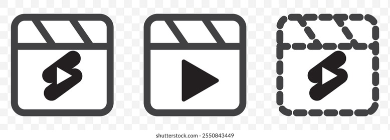 play button icon vector symbol. music video start sign. eps 10.