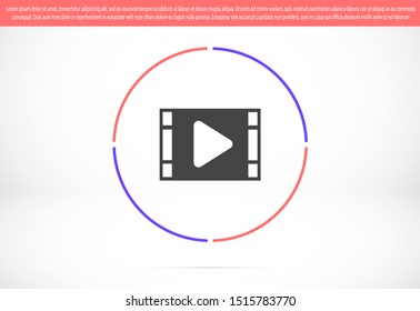 Play button icon vector in trendy flat style isolated on grey background.Play button icon vector symbol for your web site design, logo, app FlatPlay button icon vector button isolated.