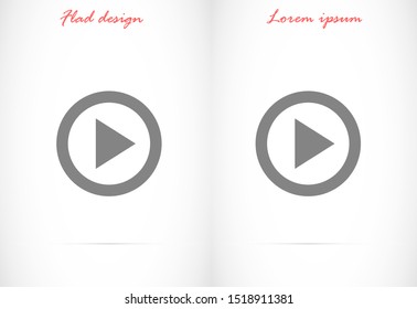 Play button icon vector in trendy flat style isolated on grey background.Play button icon vector symbol for your web site design, logo, app FlatPlay button icon vector button isolated.
