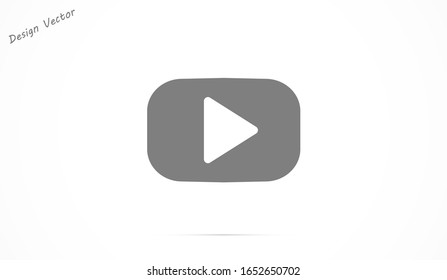 Play button icon vector in trendy flat style isolated on grey background.Play button icon vector symbol for your web site design, logo, app FlatPlay button icon vector button isolated.