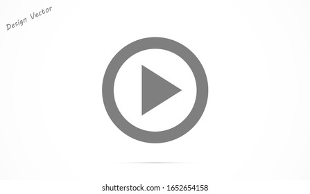 Play button icon vector in trendy flat style isolated on grey background.Play button icon vector symbol for your web site design, logo, app FlatPlay button icon vector button isolated.