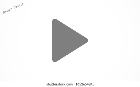 Play button icon vector in trendy flat style isolated on grey background.Play button icon vector symbol for your web site design, logo, app FlatPlay button icon vector button isolated.