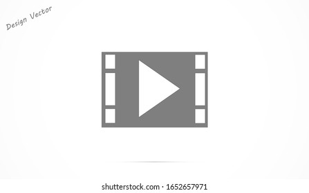 Play button icon vector in trendy flat style isolated on grey background.Play button icon vector symbol for your web site design, logo, app FlatPlay button icon vector button isolated.