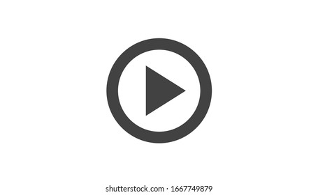 Play button icon vector in trendy flat style 