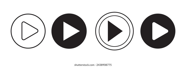 Play button icon vector for web or mobile player app, eps10