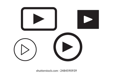 Play button icon. Vector web isolated elements. Video Audio Player Navigate Symbol. EPS 10