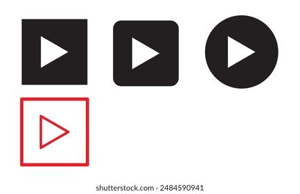 Play button icon. Vector web isolated elements. Video Audio Player Navigate Symbol. EPS 10