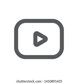Play button icon. Video media player symbol.