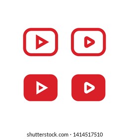 Play button icon. Video media player symbol.