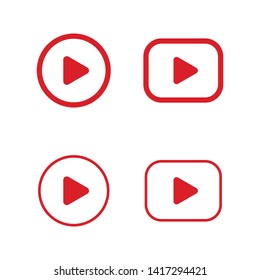 Play button icon. Video media player symbol.