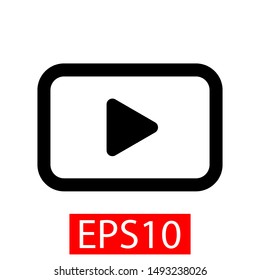 Play button icon. Video or music concept