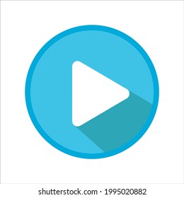 Play button icon . Video and music player start button sign vector illustration. Play video and audio design element.