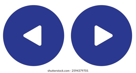 Play button icon. Video and music play icon. A triangle within a circle is a media player symbol. Video and audio multimedia reproduction. Isolated vector illustration on transparent background.EPS10.