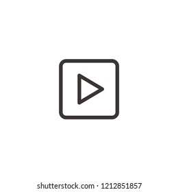 Play button  icon, video player sign, simple linear pictogram