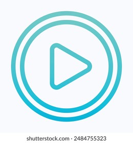 Play Button Icon, Video Player Vector Icon. Isolated Lineal Gradient Vector Icon.