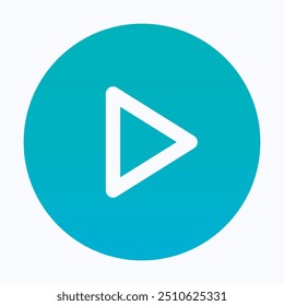 Ícone Do Botão Reproduzir, Ícone Do Vetor Do Player De Vídeo. Interface Do Usuário, Experiência Do Usuário, Ícone De Vetor De Gradiente Isolado.