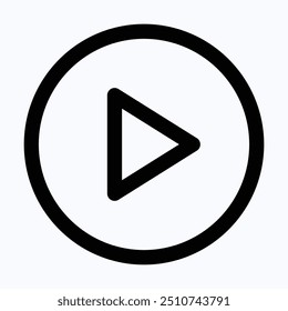 Play Button Icon, Video Player Vector Icon. User Interface, User Experience, Isolated Lineal Vector Icon.