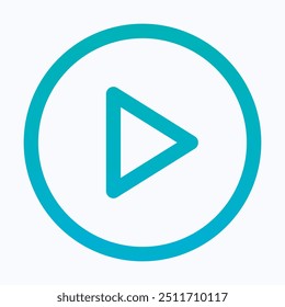 Play Button Icon, Video Player Vector Icon. User Interface, User Experience, Isolated Lineal Gradient Icon.