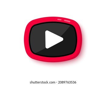 Play button icon. Video sign. Media player video. Vector illustration. EPS 10