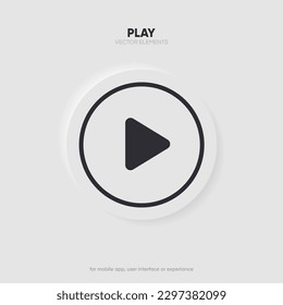 Play button icon. Video play symbol. Start sign. Pause icon. Player logo button. Play music or sound vector element for UI UX, website, mobile app.