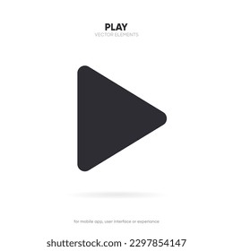 Play button icon. Video play symbol. Start sign. Pause icon. Player logo button. Play music or sound vector element for UI UX, website, mobile app.