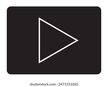 Play button icon. Video play button symbol on white background. vector illustration.
