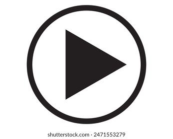 Play button icon. Video play button symbol on white background. vector illustration.

